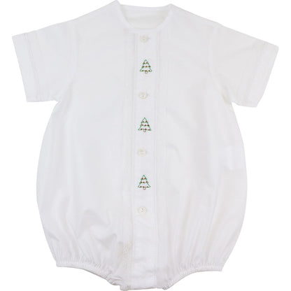 Boys Embroidered Christmas Tree Heirloom Bubble