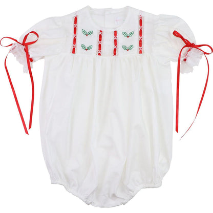 Red And Green Embroidered Holly Bubble