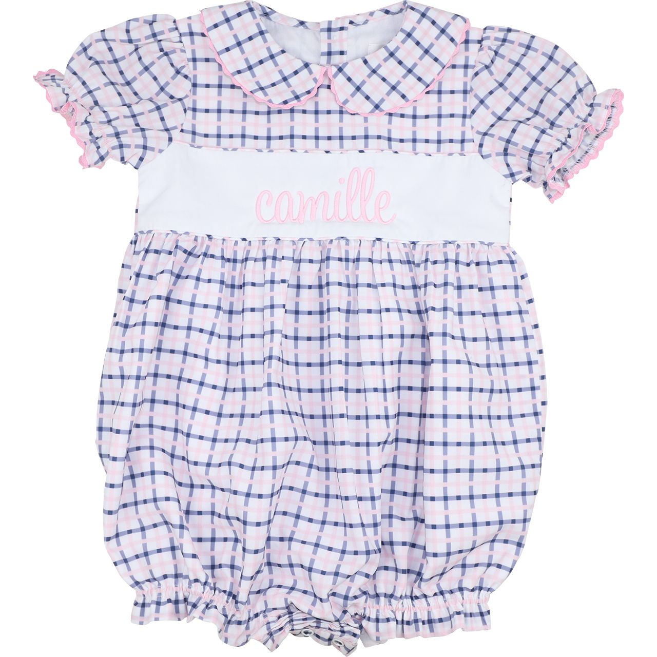 Navy And Pink Windowpane Insert Bubble