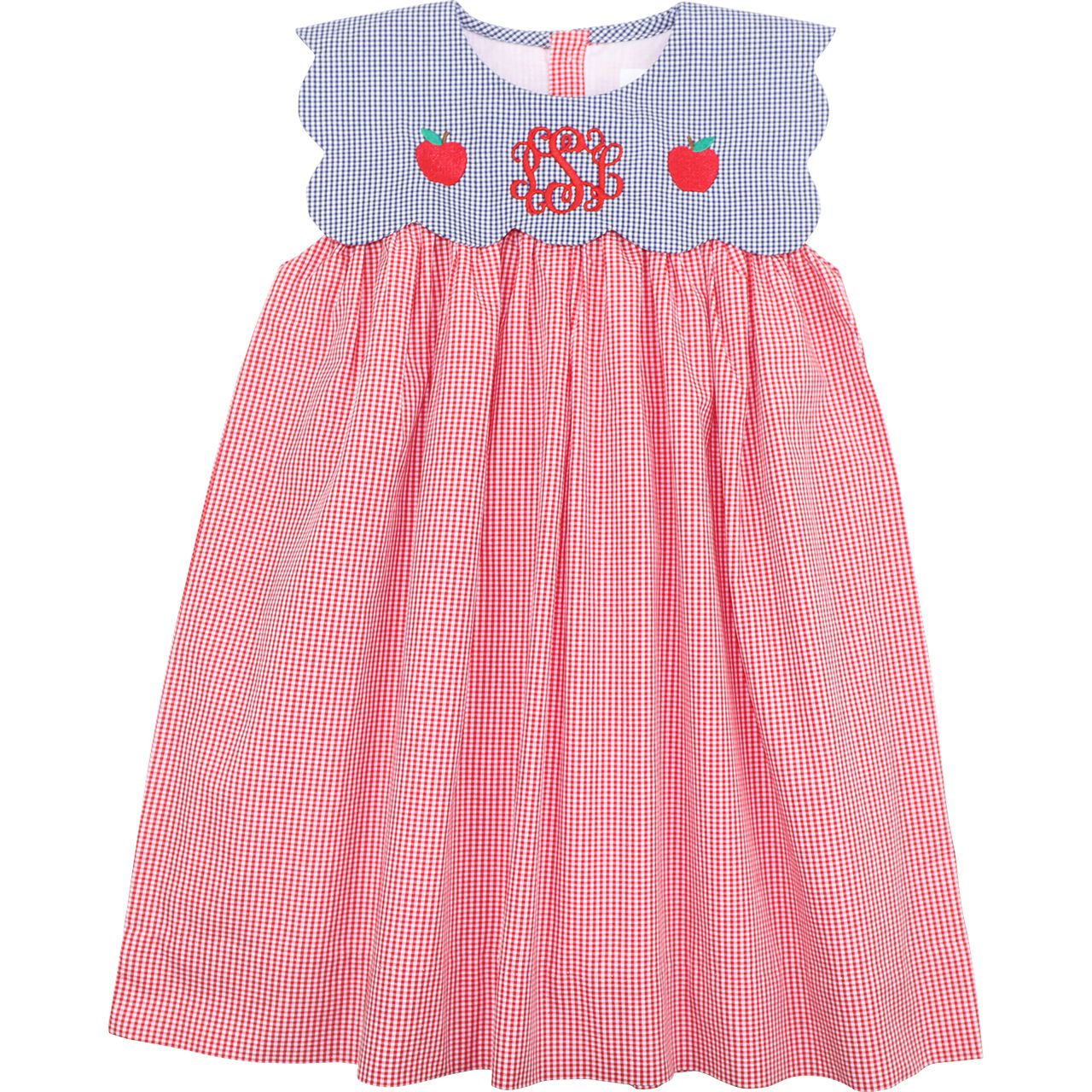 Navy And Red Gingham Apple Dress
