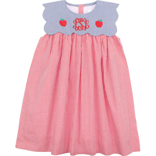 Navy And Red Gingham Apple Dress