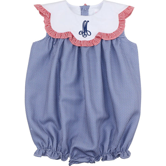 Navy And Red Gingham Bubble
