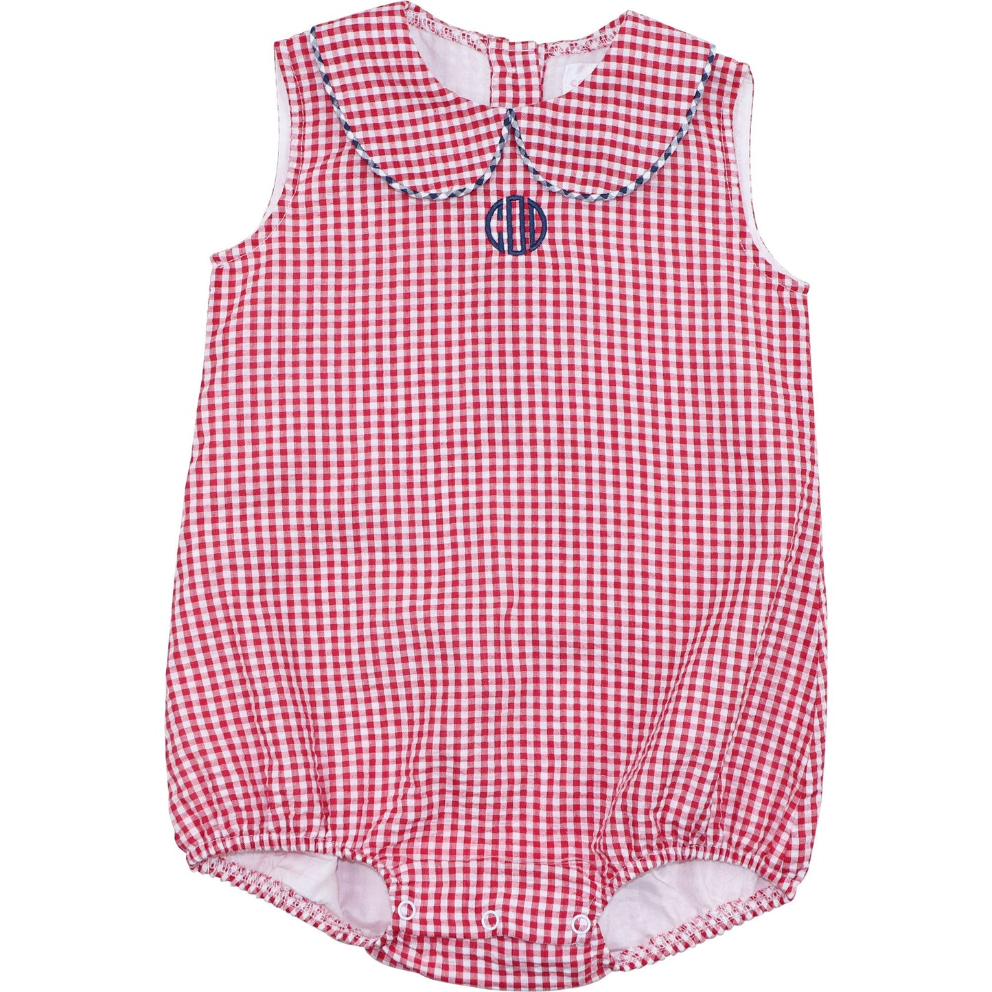 Navy And Red Seersucker Bubble