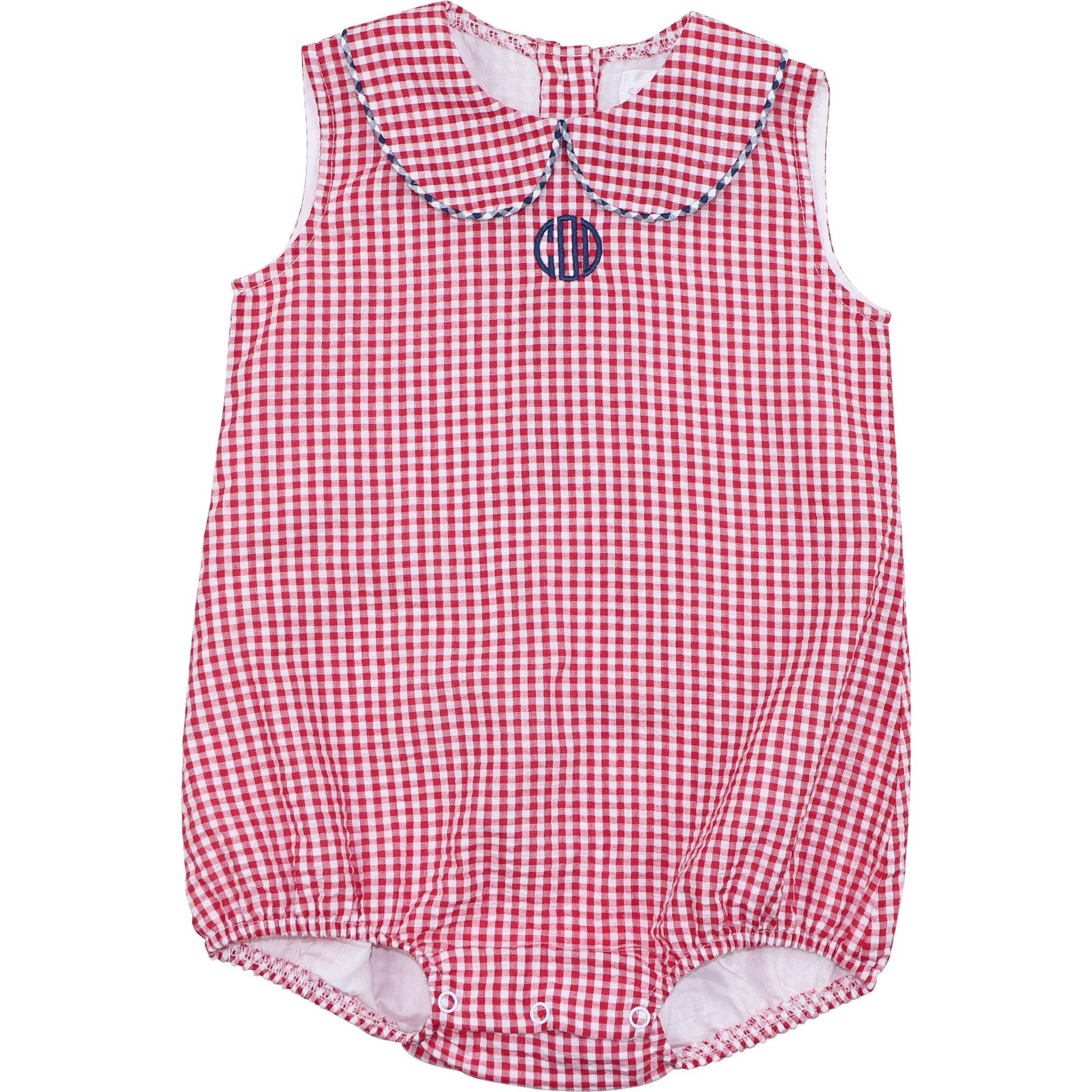 Navy And Red Seersucker Bubble