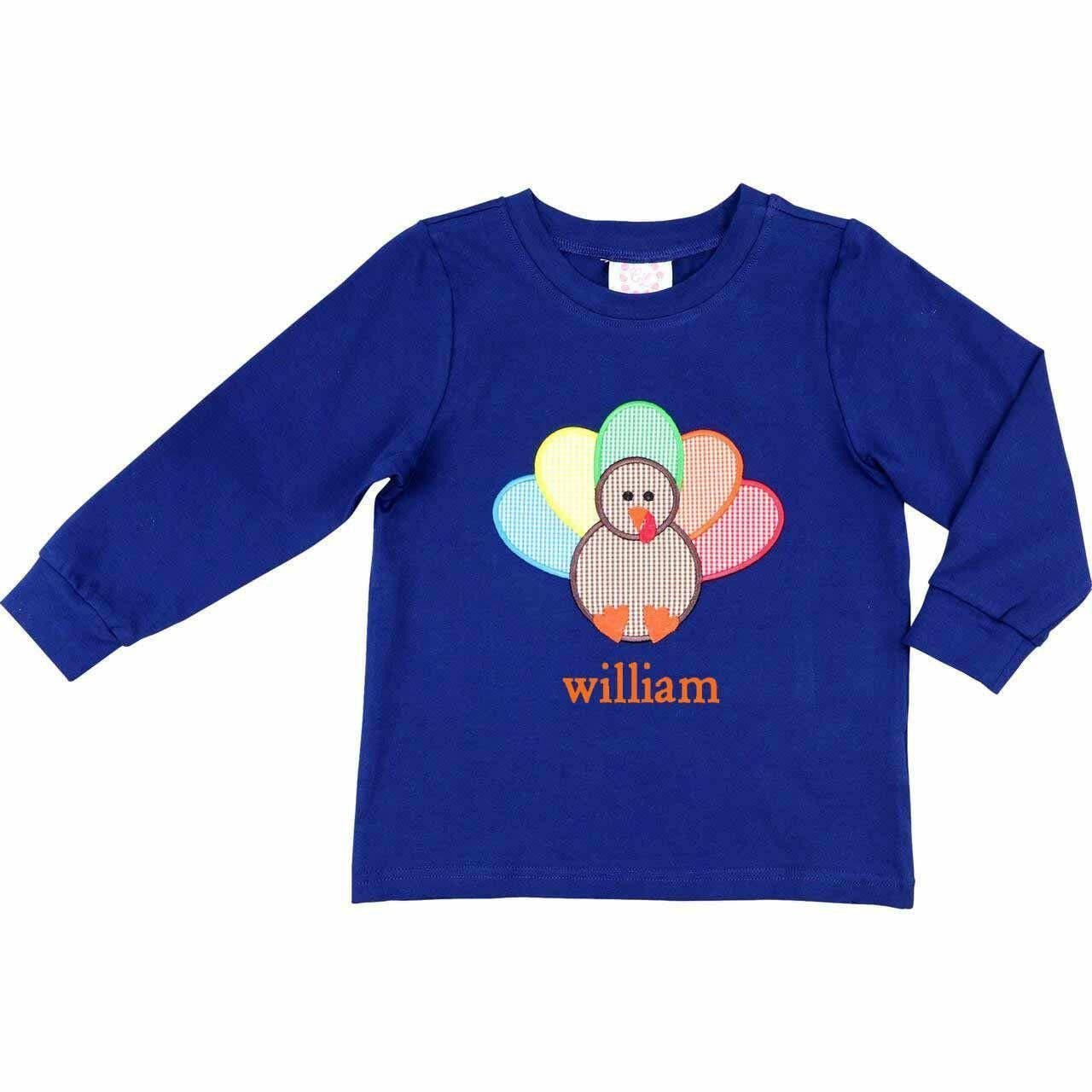 Navy Applique Turkey Shirt
