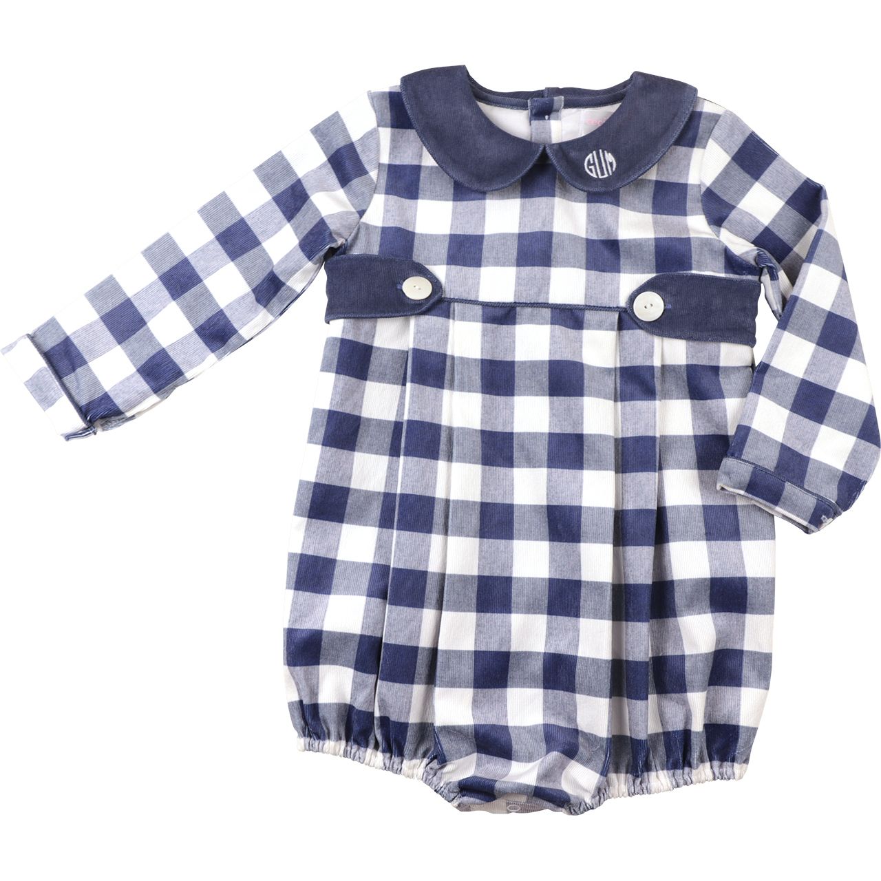 Navy Check Corduroy Bubble