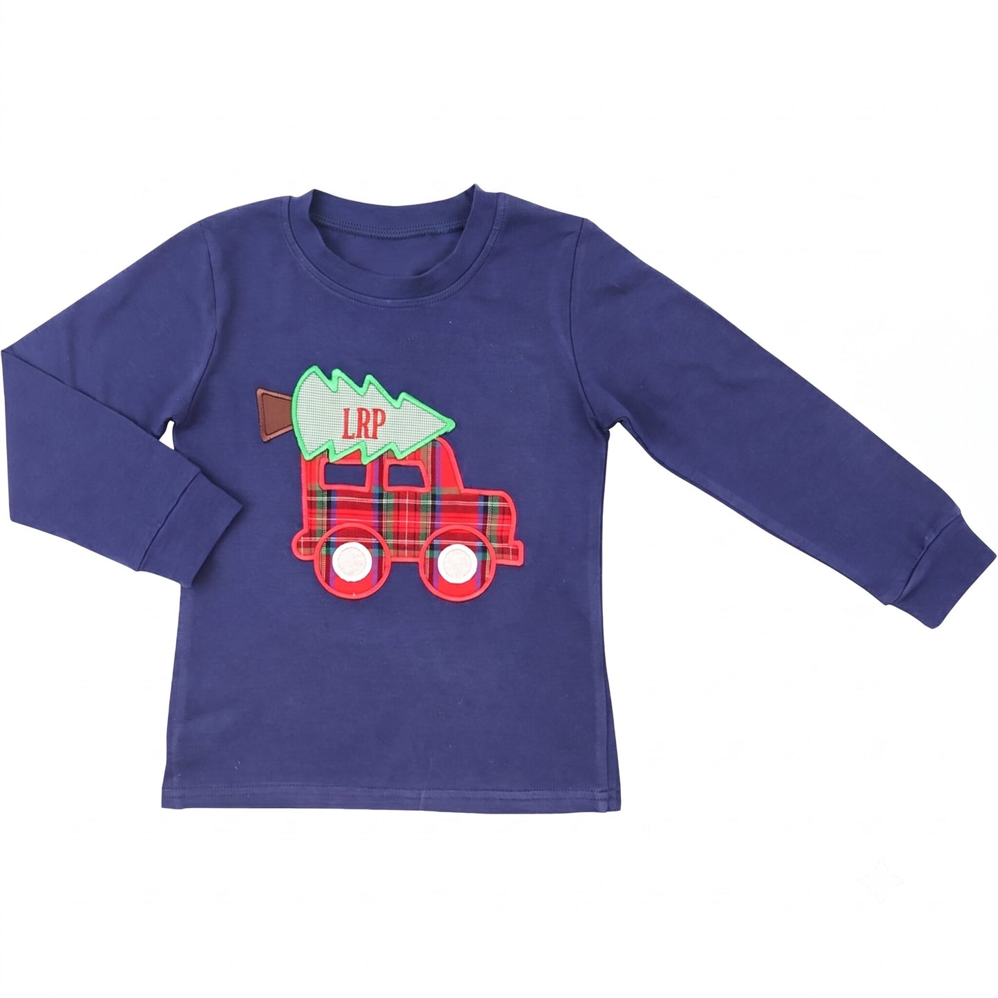 Navy Christmas Tree And Car Knit Shirt