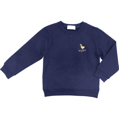 Navy Embroidered Mallard Sweatshirt