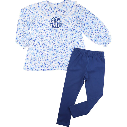 Navy Floral Legging Set