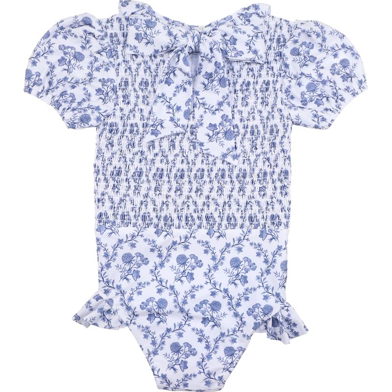 Navy Floral Ruched Swimsuit