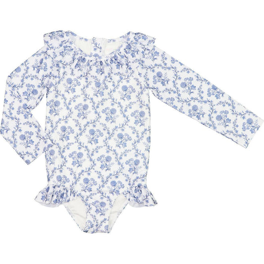 Navy Floral Vines Swimsuit