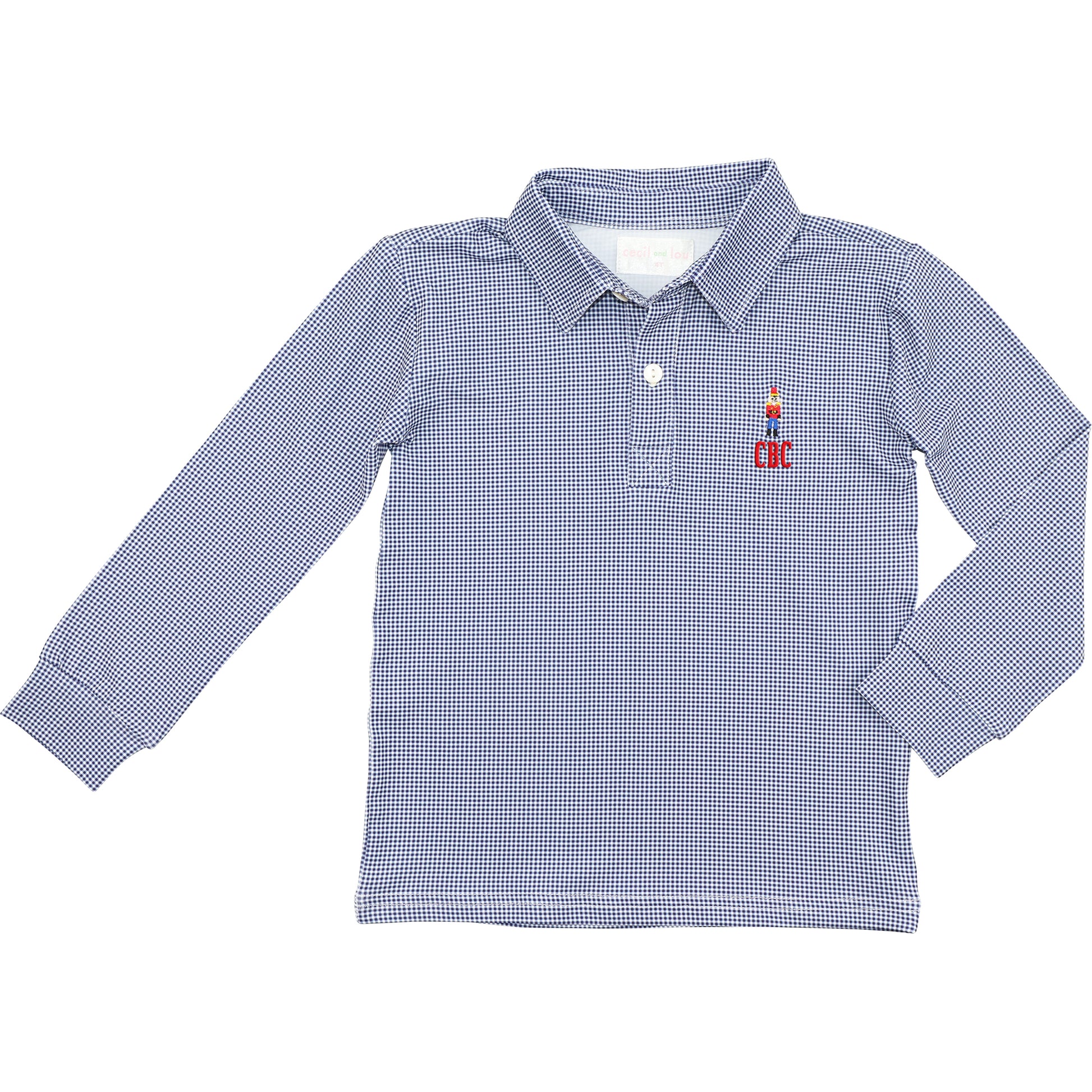 Navy Gingham Embroidered Nutcracker Shirt