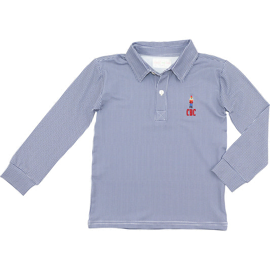 Navy Gingham Embroidered Nutcracker Shirt