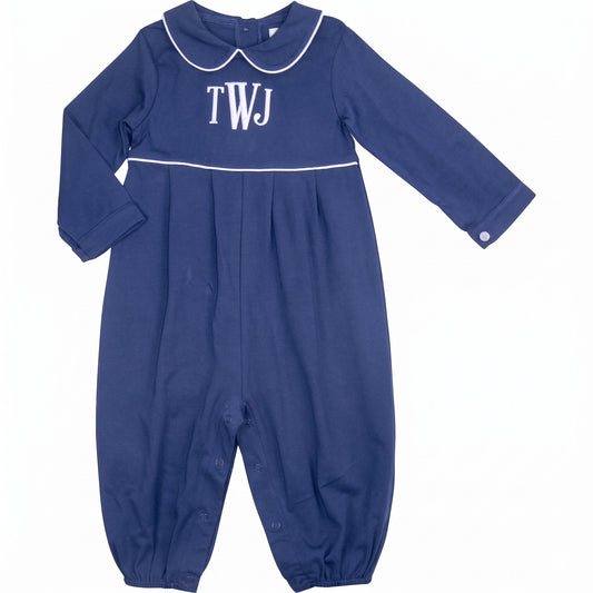 Navy Knit Long Romper1