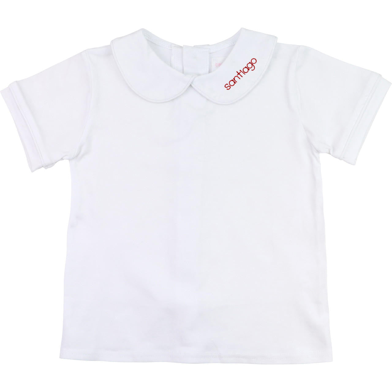Boy's White Knit Peter Pan Shirt