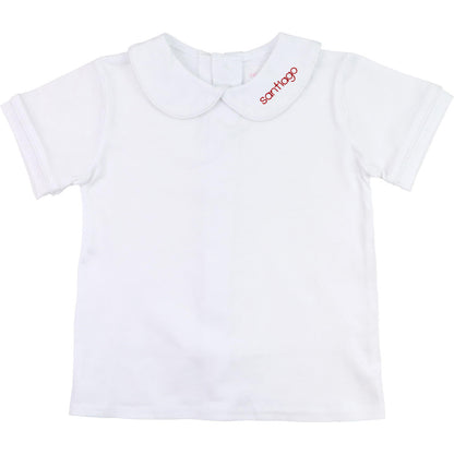 Boy's White Knit Peter Pan Shirt