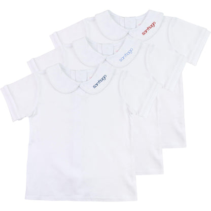Boy's White Knit Peter Pan Shirt