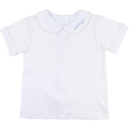 Boy's White Knit Peter Pan Shirt