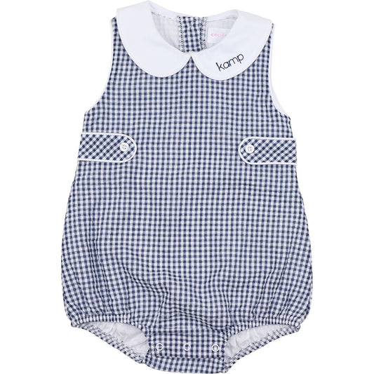 Navy Seersucker Tab Bubble