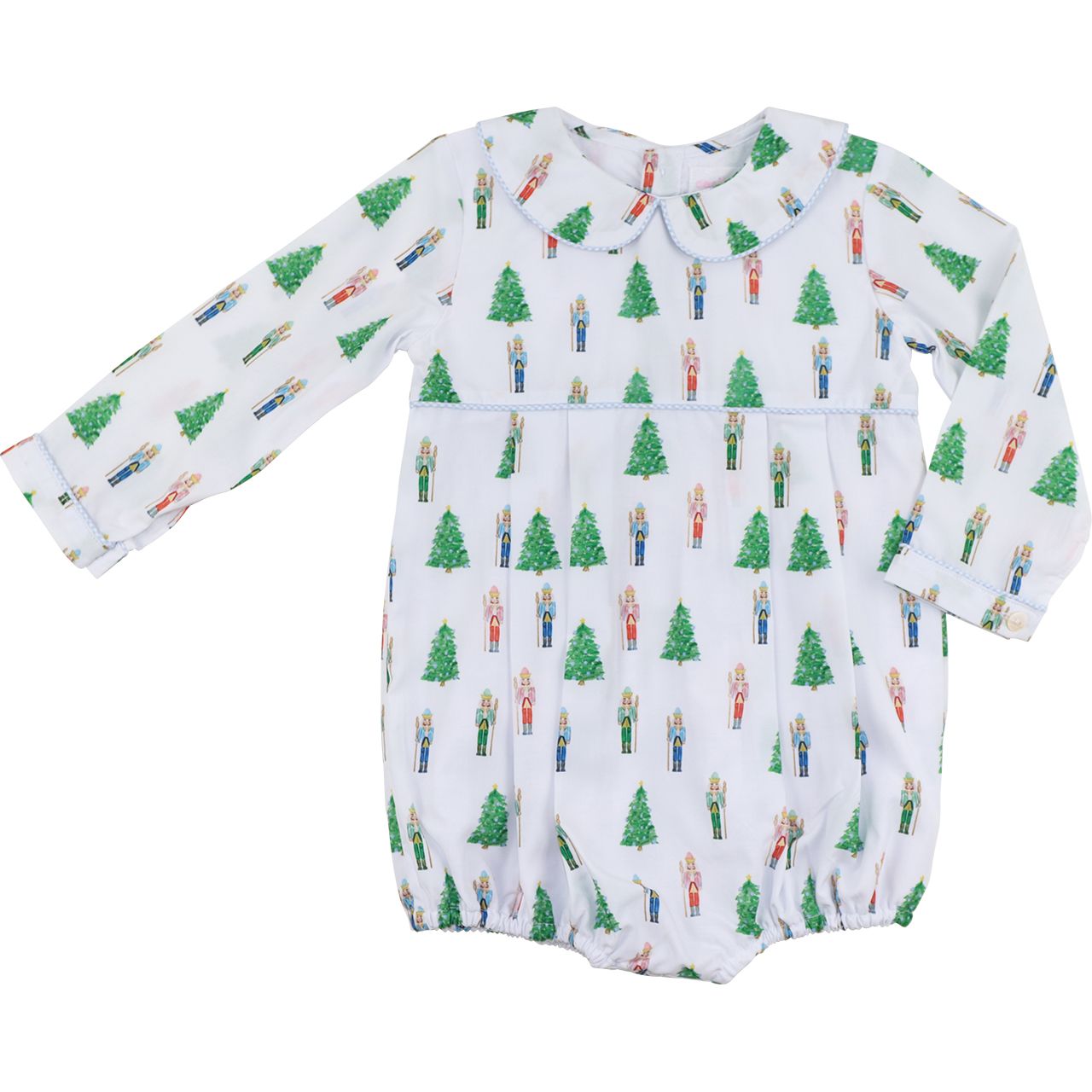Nutcracker And Christmas Tree Print Knit Bubble