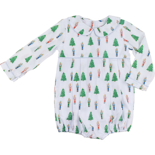 Nutcracker And Christmas Tree Print Knit Bubble