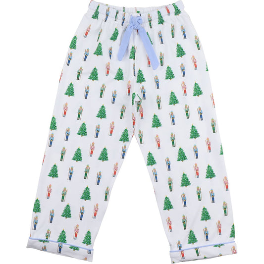 Nutcracker And Christmas Tree Print Knit Pajama Pants