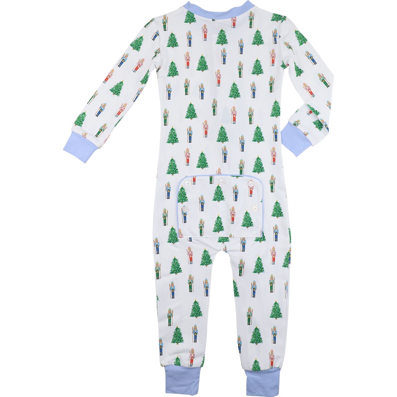 Nutcracker And Christmas Tree Print Knit Zipper Pajamas