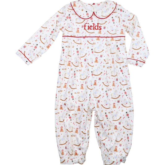Nutcracker And Rocking Horse Corduroy Long Romper