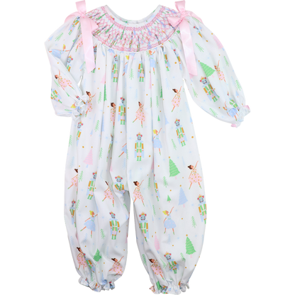 Nutcracker Ballet Smocked Long Bubble