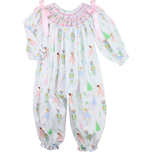 Nutcracker Ballet Smocked Long Bubble