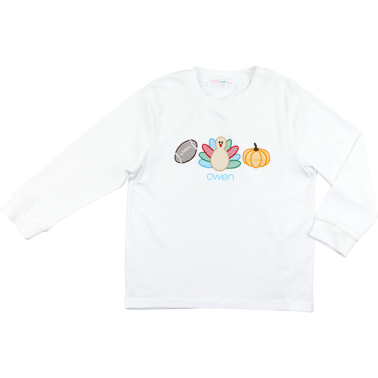 White Knit Turkey And Football Shirt