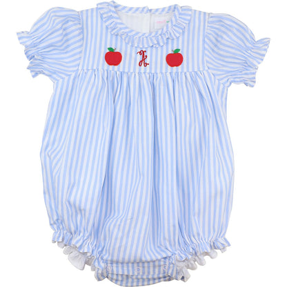 Blue Striped Apple Ruffle Bubble