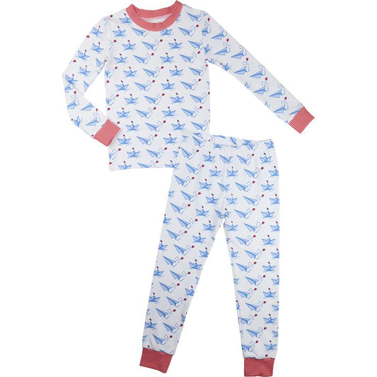 Paper Airplane Valentine Knit Pajamas