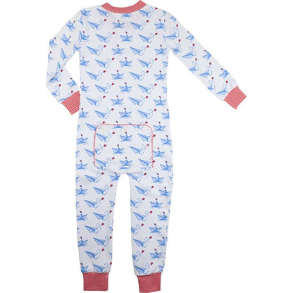 Paper Airplane Valentine Knit Zipper Pajamas