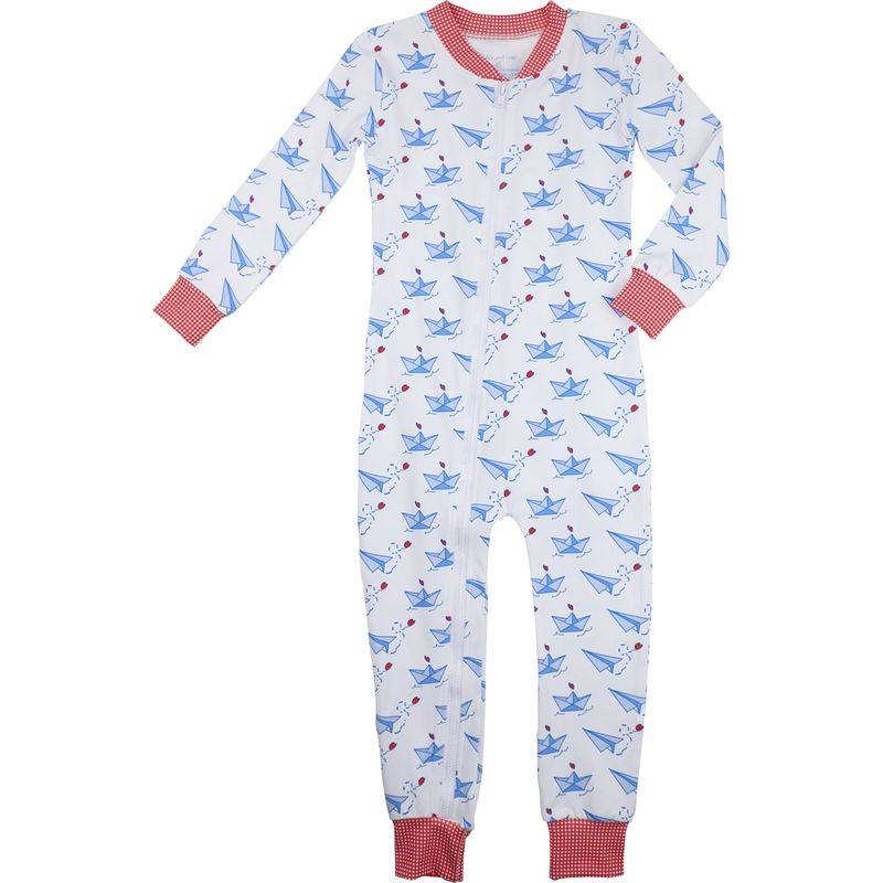 Paper Airplane Valentine Knit Zipper Pajamas