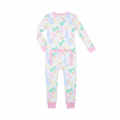 Pastel Bunny Bamboo Knit Zipper Pajamas
