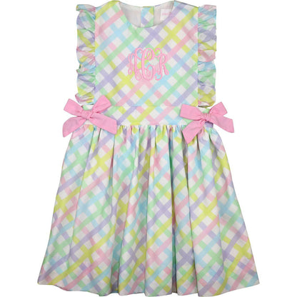 Pastel Plaid Bow Dress