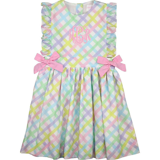 Pastel Plaid Bow Dress
