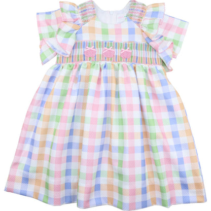 Pastel Plaid Smocked Pumpkin Dress