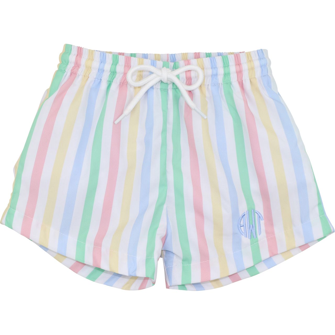 Pastel Striped Swim Trunks