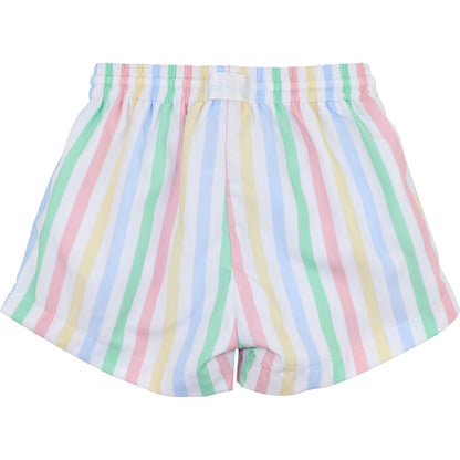 Pastel Striped Swim Trunks