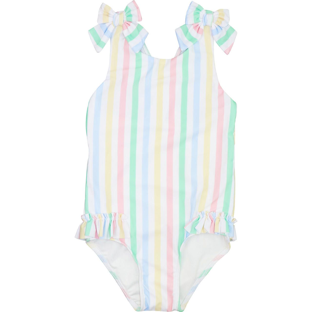 Pastel Striped Swimsuit