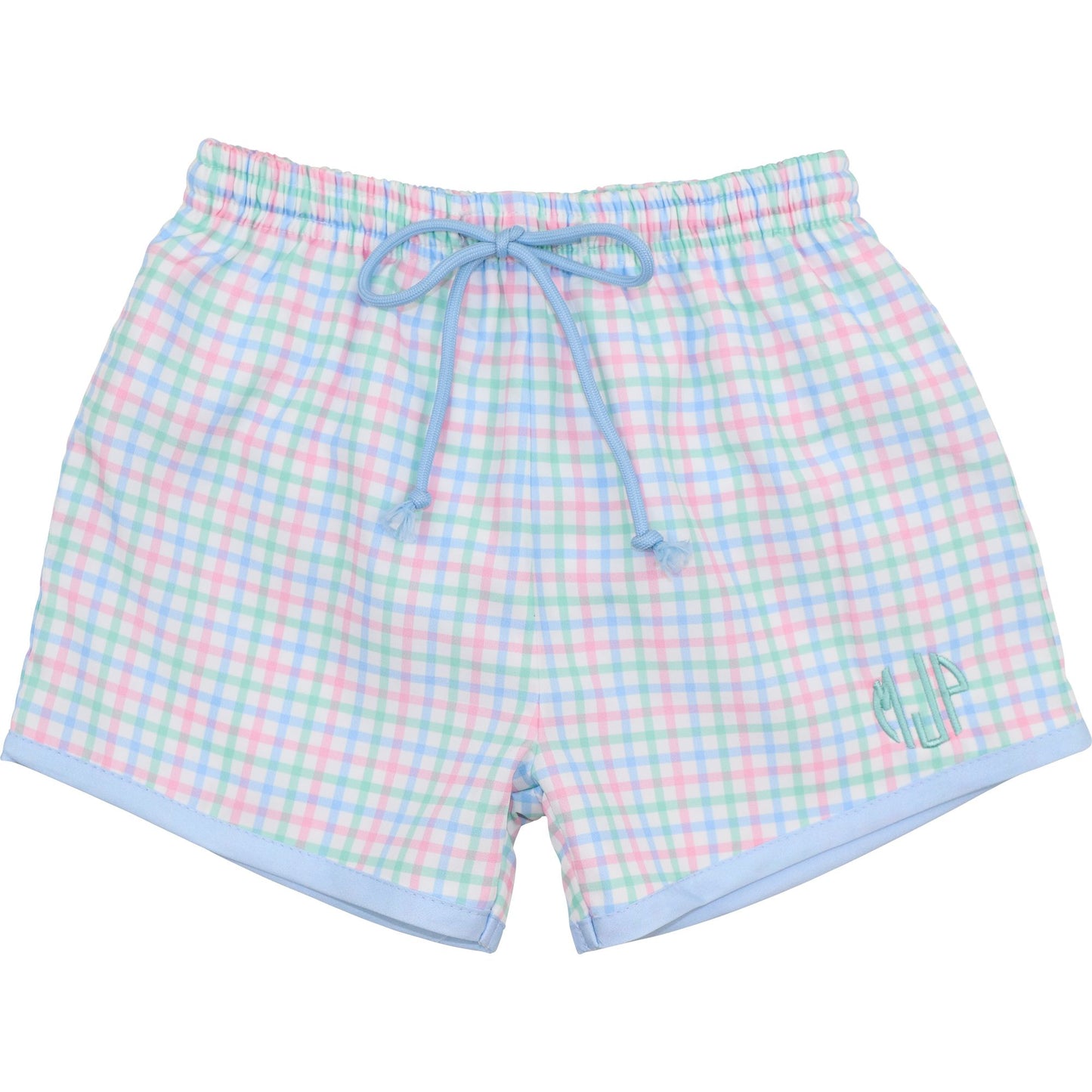 Pastel Windowpane Swim Trunks