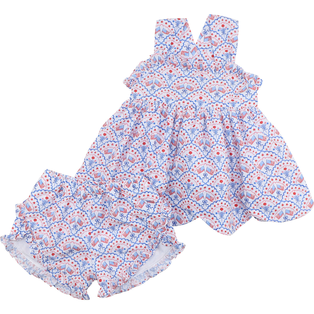 Floral short set on a white background