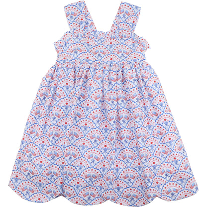 Children's dress with a floral pattern on a white background