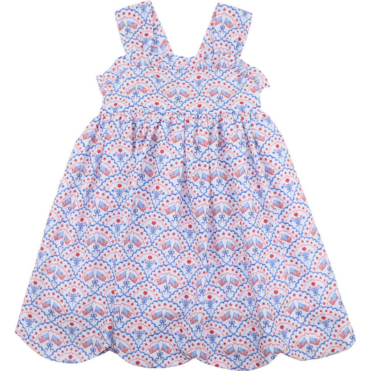 Children's dress with a floral pattern on a white background