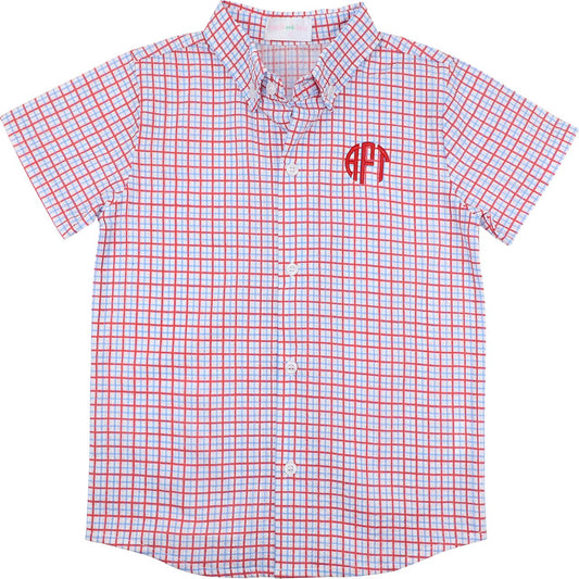 Patriotic Seersucker Button Down Shirt