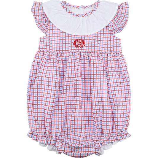 Patriotic Seersucker Ruffle Bubble