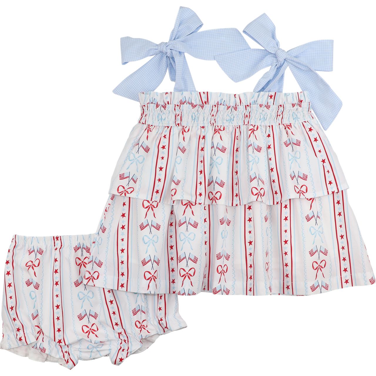 Patriotic Shoulder Tie Diaper Set