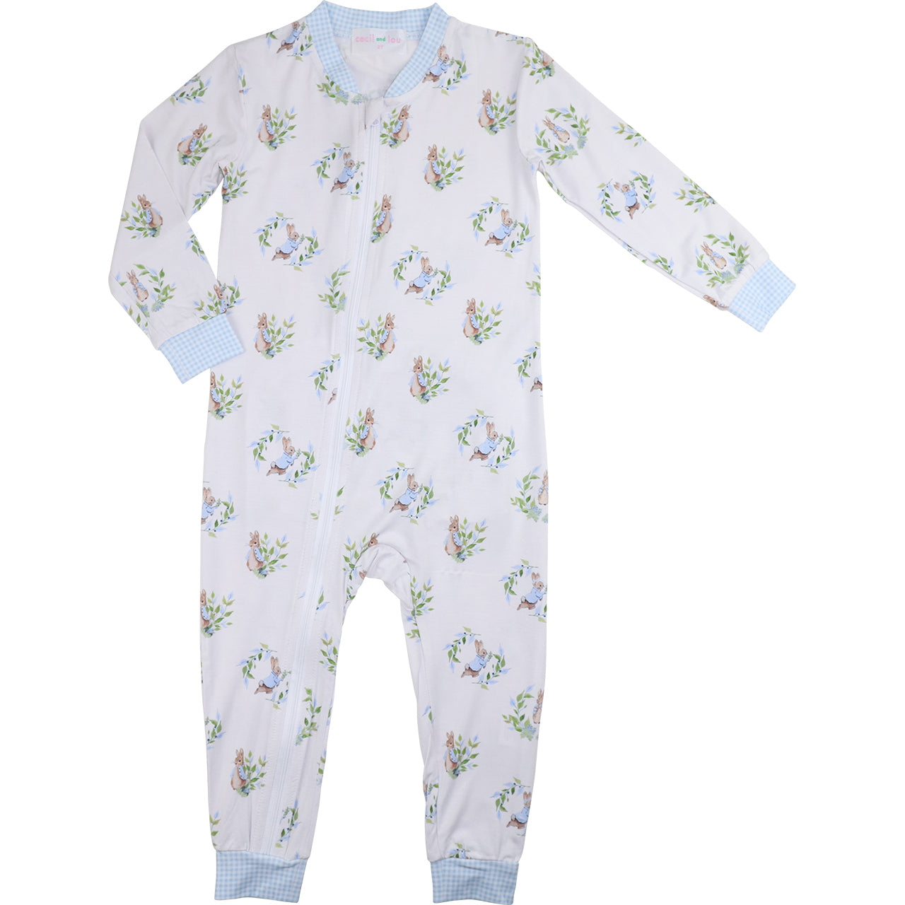 Peter Rabbit Bamboo Knit Zipper Pajamas Front